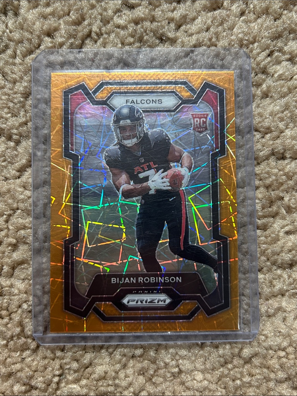 2023 Panini Prizm Rookie Bijan Robinson #305 Orange Lazer Card